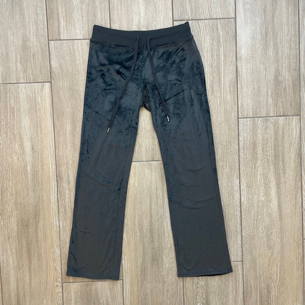 Aerie Real Good Velour Pants Womens S Gray Straight Leg Lounge Y2K 28 Inseam